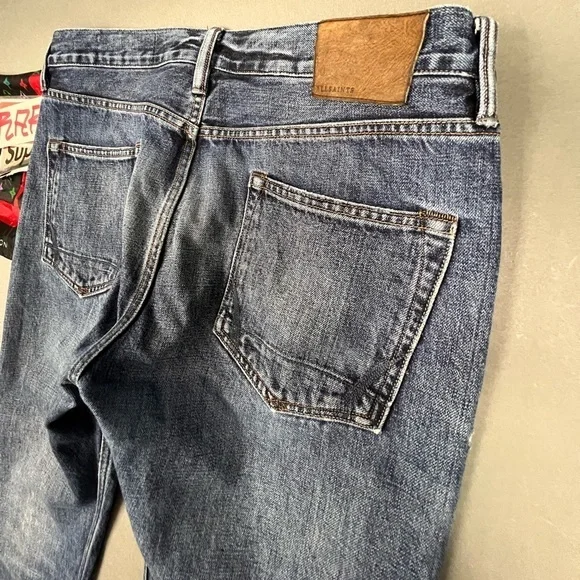 SOLD ARCHIVE 1 AllSaints Nash Iggy Fit Jeans Faded 34-36W Embroidered Denim - Picture 10 of 14